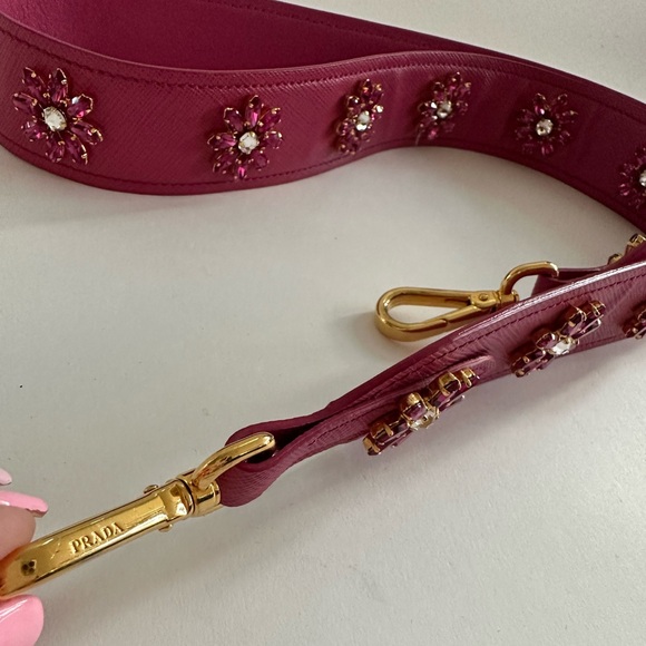 AUTH PRADA Vitello Black & Pink Saffiano Leather Crocodile Double Zip Small Tote - Picture 15 of 15